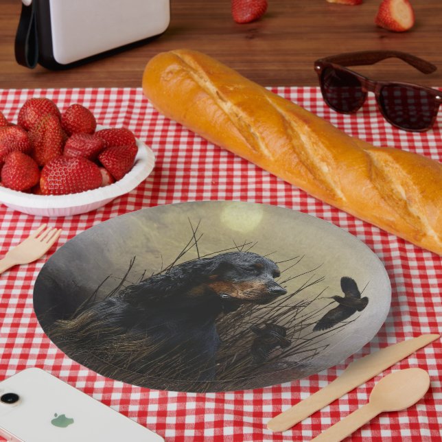 Gordon Setter Pappteller (Picknick)