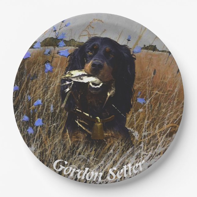 Gordon Setter Pappteller (Vorderseite)