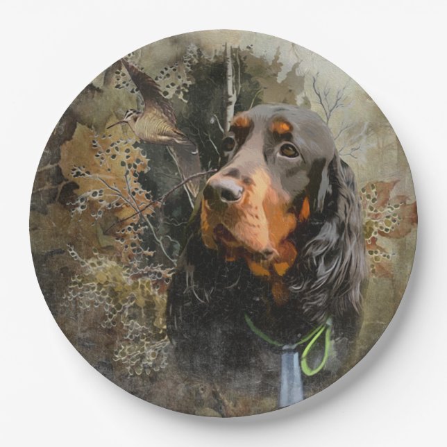 Gordon Setter Pappteller (Vorderseite)