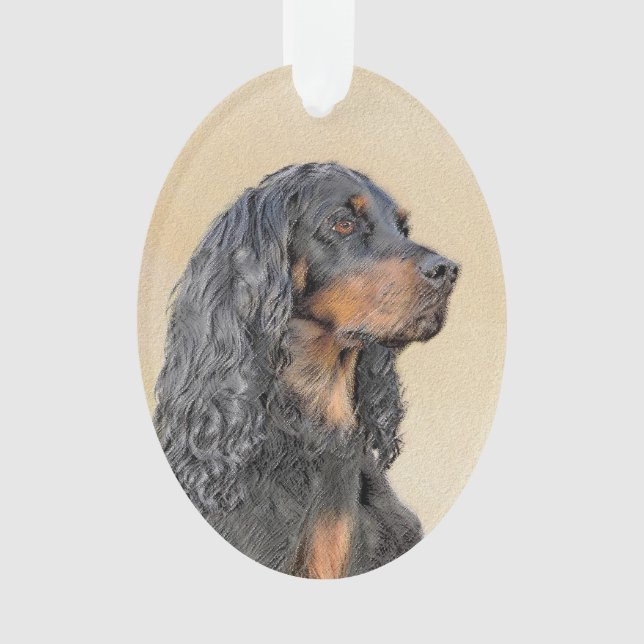 Gordon Setter Peinture - Joli art original chien (devant)