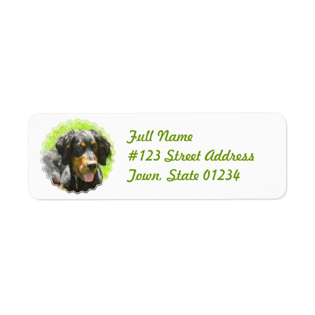 Gordon Setter Rücksendeadresse (Vorne)
