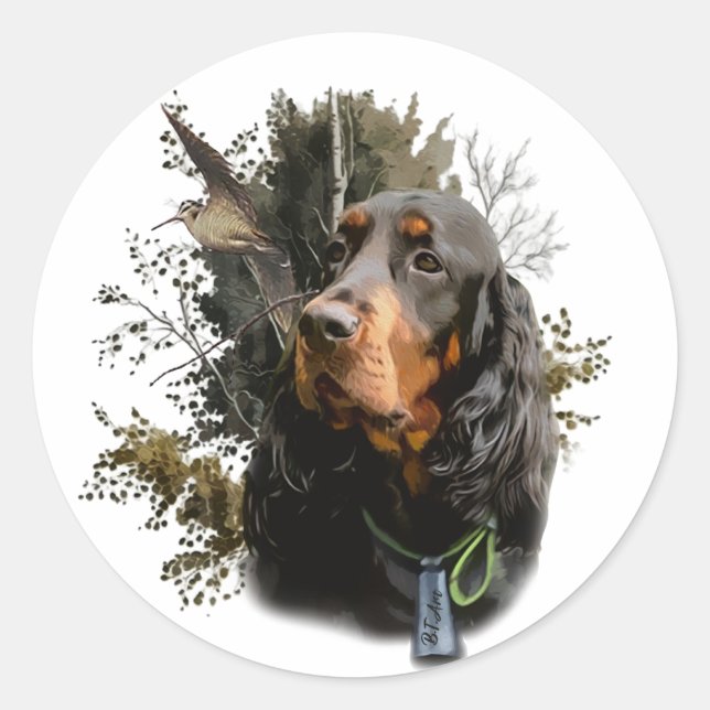 Gordon Setter Runder Aufkleber (Vorderseite)