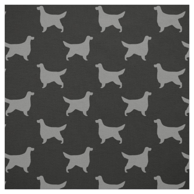 Gordon Setter Silhouetten Muster Schwarz und Grau Stoff (Muster)