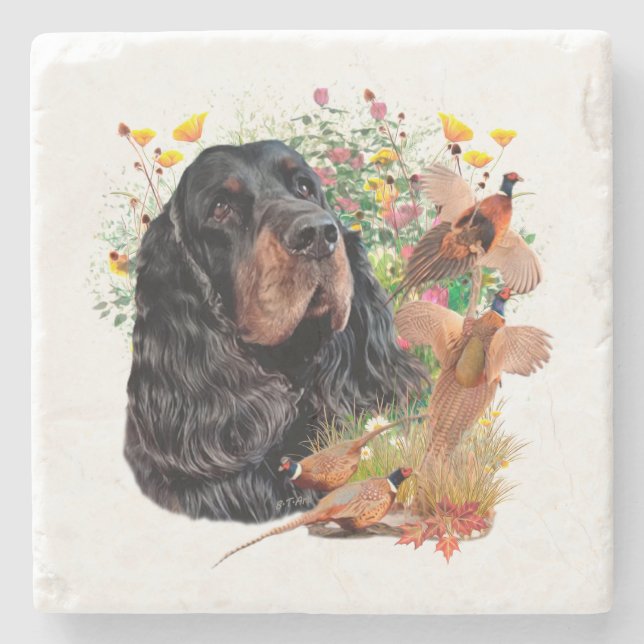 Gordon Setter  Steinuntersetzer (Vorderseite)