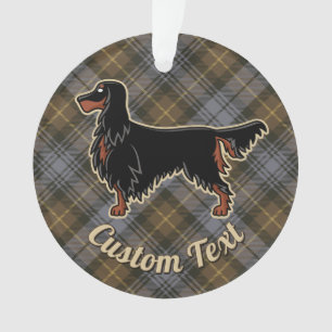 Gordon Setter sur Patiné Gordon Tartan