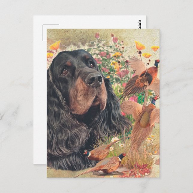 Gordon Setter Tapestry Poster Acryltripty Postkarte (Vorne/Hinten)