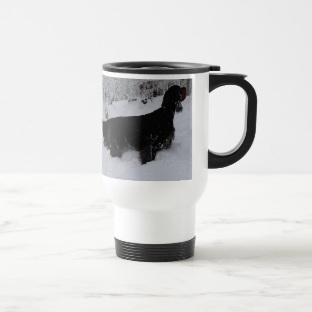 Gordon Setter White Travel Mug Reisebecher (Rechts)