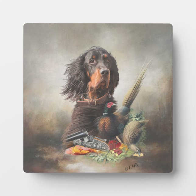 Gordon Setters , Vogelleidenschaft , Kunst Fotoplatte (Vorderseite)