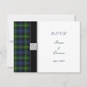 Gordon Tartan Celtic Hochzeit Antwortkarte RSVP Karte
