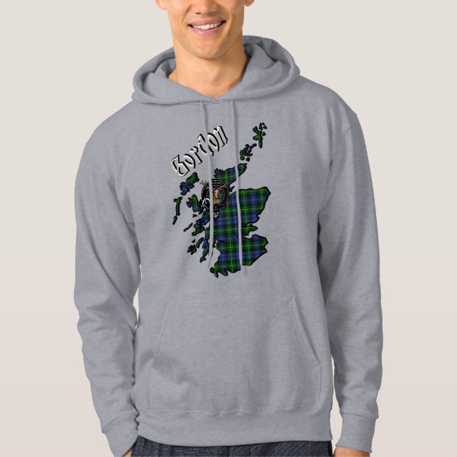 Gordon Tartan Map & Abzeichen Hoodie (Vorderseite)