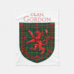 Gordon Tartan Scottish Plaid Lion Rampant Fleecedecke