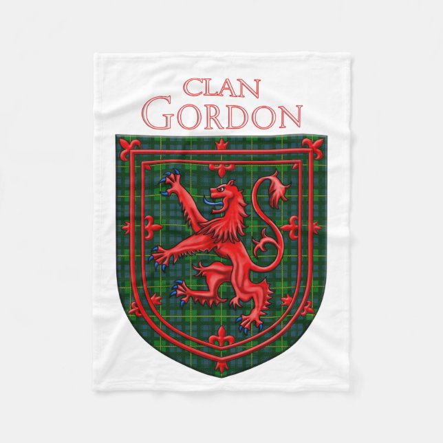 Gordon Tartan Scottish Plaid Lion Rampant Fleecedecke (Vorderseite)