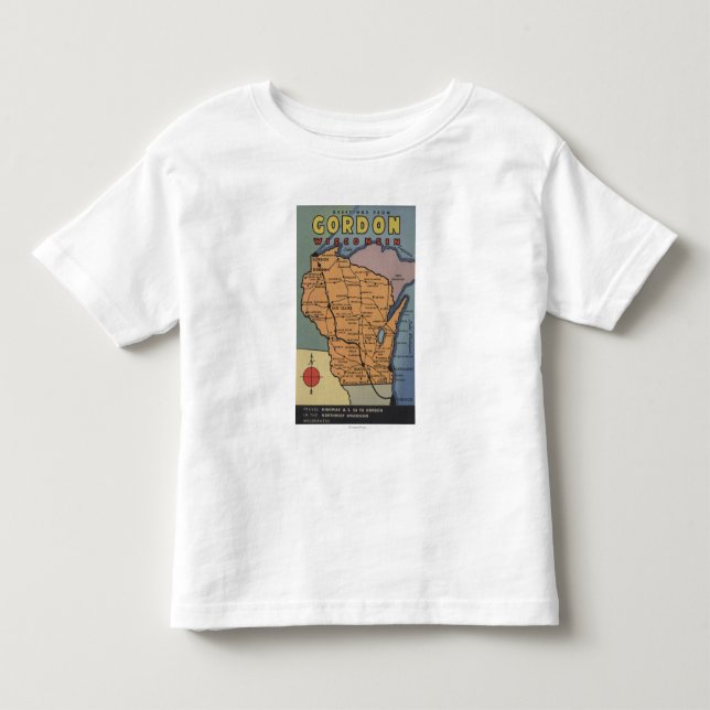 Gordon, Wisconsin - große Buchstabe-Szenen Kleinkind T-shirt (Vorderseite)
