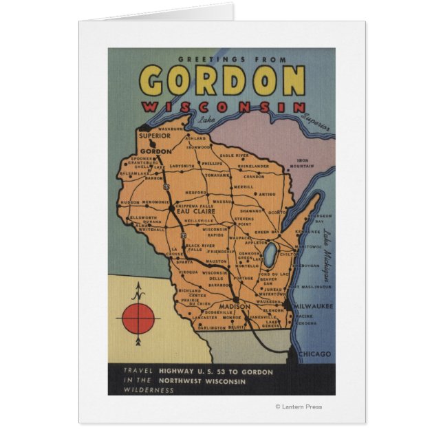 Gordon, Wisconsin - Große Buchstabenszenen (Vorne)