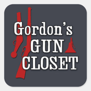Gordons Gewehr-Wandschrankaufkleber Quadratischer Aufkleber