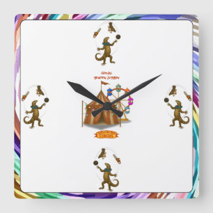 Gordy, der Goanna-Jongleur Quadratische Wanduhr