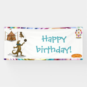 Gordy, Jongleur mit Riesen-Gecko Banner