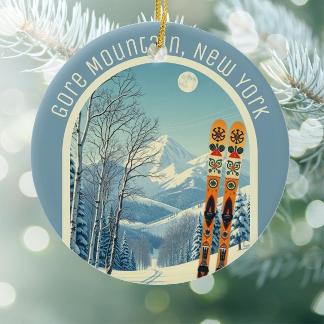 Gore Mountain New York ski vacation souvenir  Keramik Ornament (Von Creator hochgeladen)