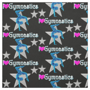 GORGEÖSE BLAU UND SCHWARZE GYMNASTIK FABRIK STOFF
