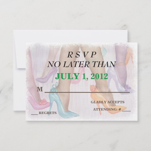 GORGEÖSE HI-HEELS KUNDENBARE RSVP-KARTEN RSVP KARTE (Vorderseite)