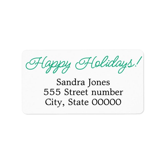 Gorgeous address labels happy holidays adressaufkleber (Vorne)