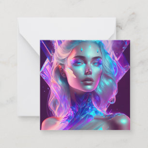 Gorgeous Ai Art Hübsch Icy Glass wie Woman Mitteilungskarte