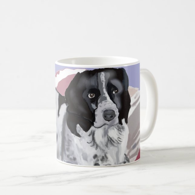 Gorgeous Black and White Springer Spaniel Kaffeetasse (VorderseiteRechts)