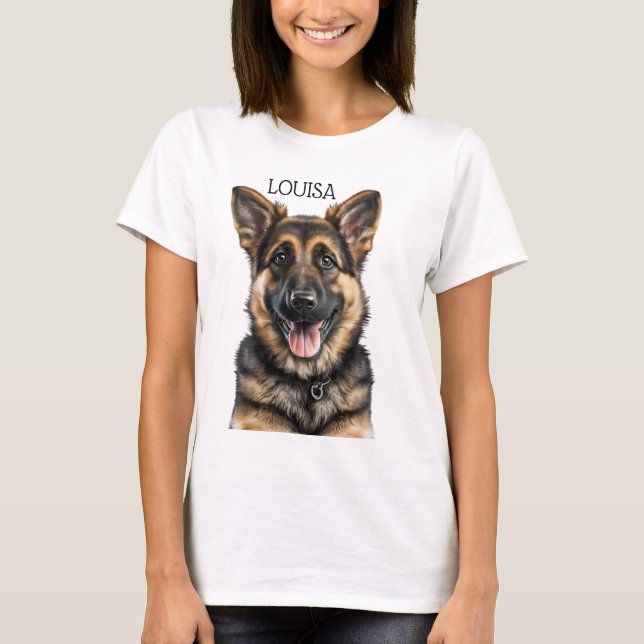 GORGEOUS BLACK & TAN DEUTSCHE SHEPHERHERY PUPPY T-Shirt (Vorderseite)