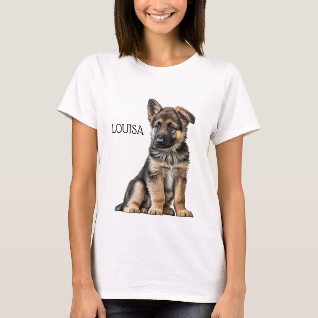 GORGEOUS BLACK & TAN DEUTSCHE SHEPHERHERY PUPPY T-Shirt (Vorderseite)