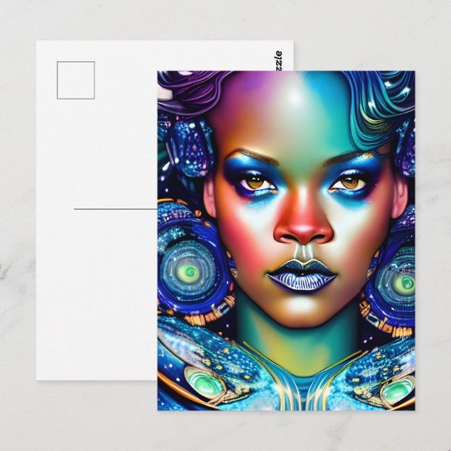 Gorgeous Black Woman Postkarte (Vorne/Hinten)