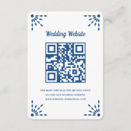 Gorgeous Blue Papel Picado Wedding QR Code Begleitkarte