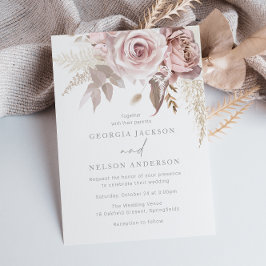 Gorgeous Blush Floral Wedding Einladung