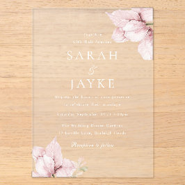 Gorgeous Blush Flower Petals Elegant Wedding Acryleinladungen