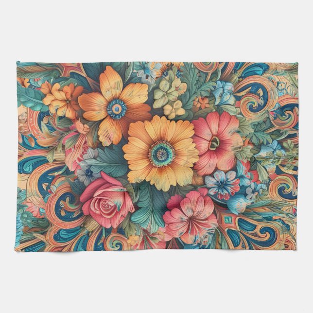 Gorgeous Bouquet von Blume Geschirrtuch (Horizontal)