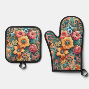Gorgeous Bouquet von Blume Ofenhandschuh & Topflappen-Set