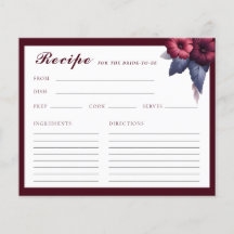 Gorgeous Burgundy Blumenmuster Brautparty Rezept K