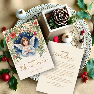 Gorgeous Chic Weihnachtsengel Blumen viktorianisch Feiertagskarte