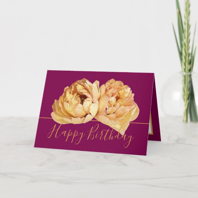 Gorgeous Cream Peony Chic Floral Bouquet Geburtsta Karte (Vorderseite)
