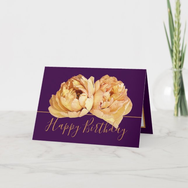 Gorgeous Cream Peony Chic Floral Bouquet Geburtsta Karte (Vorderseite)