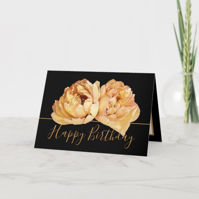 Gorgeous Cream Peony Chic Floral Bouquet Geburtsta Karte (Vorderseite)