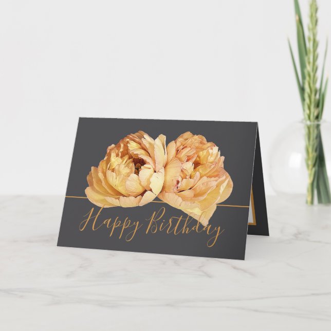 Gorgeous Cream Peony Chic Floral Bouquet Geburtsta Karte (Vorderseite)