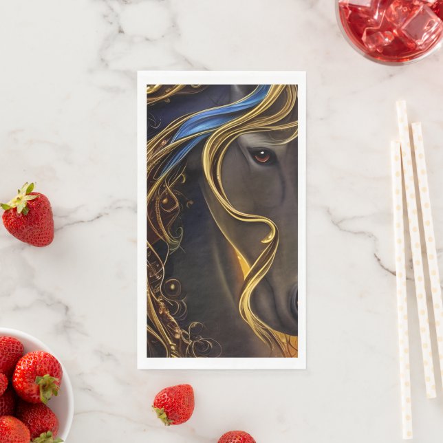 Gorgeous Dark Horse Triptych Serviette (Beispiel)