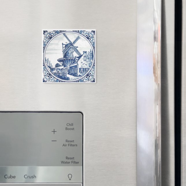 Gorgeous Delft Blue Windmill Farmhouse Magnet (In Situ (Kühlschrank))