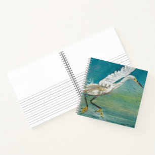 Gorgeous Egret Shore Bird Painting Notizbuch