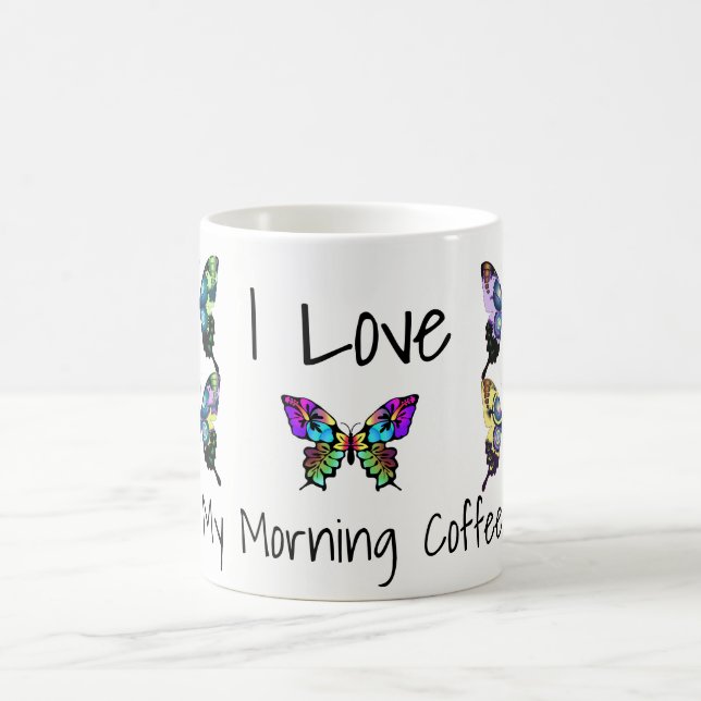 Gorgeous Elegant Butterfliegen mit Typografie Kaffeetasse (Mittel)