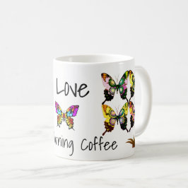 Gorgeous Elegant Butterfliegen mit Typografie Kaffeetasse