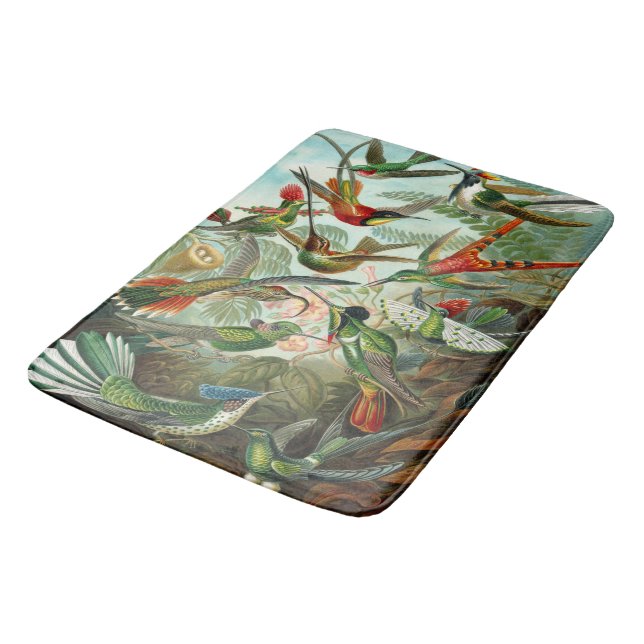 Gorgeous Ernst Haeckel Hummingbirds Badematte (Schrägansicht)