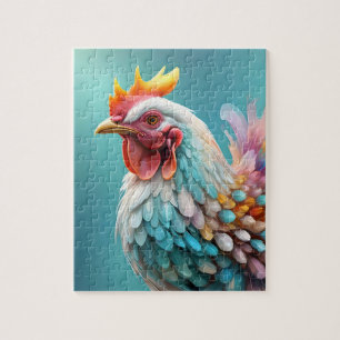 Gorgeous Fluffy Rainbow Pastel Colored Chicken,