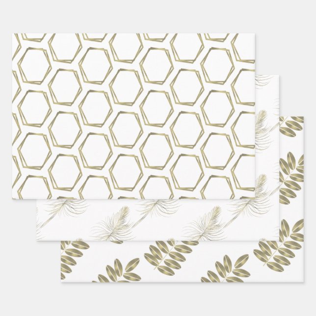 Gorgeous Foil Geometric Glam Geschenkpapier Set (Set)
