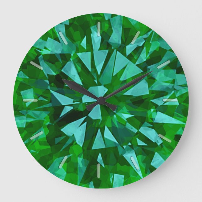Gorgeous Gem Green Große Wanduhr (Vorderseite)